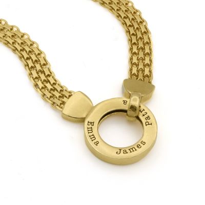 Helena Circle Milanese Chain Name Necklace [18K Gold Vermeil]