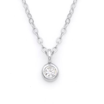 Mirella Necklace with Moissanite Stone [Sterling Silver]