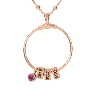 Collier Amour d'une Mère avec Noms [Plaqué Or Rose 18ct]