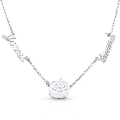 Multi-Name Pumpkin Pendant Necklace [Sterling Silver]