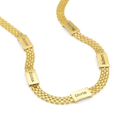 Milanese Chain Name Necklace [18K Gold Plated]