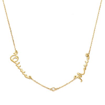 Talisa Italic Multi-Name Diamond Necklace [18K Gold Vermeil]