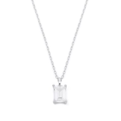 Nature Love Necklace - White Crystal [Sterling Silver]