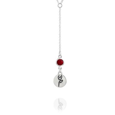 BE STRONG - Tail Chain Sterling Silver Necklace with Swarovski® Crystal