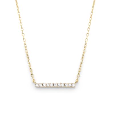 Aurora Pavé Bar Necklace [18K Gold Vermeil]