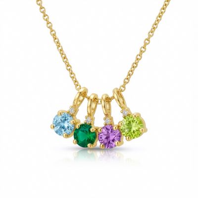 Talisa Stars Birthstone Drop Necklace with Diamonds [18K Gold Vermeil]
