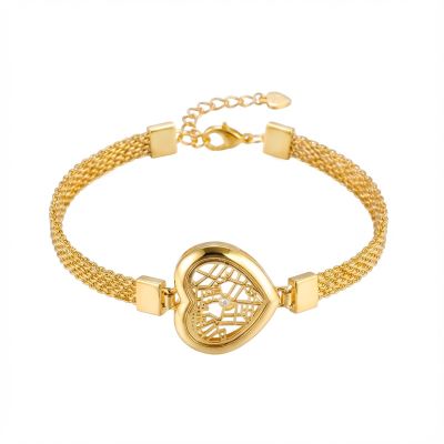 Ties of Heart Map Bracelet with Milanese Chain [18K Gold Plated]