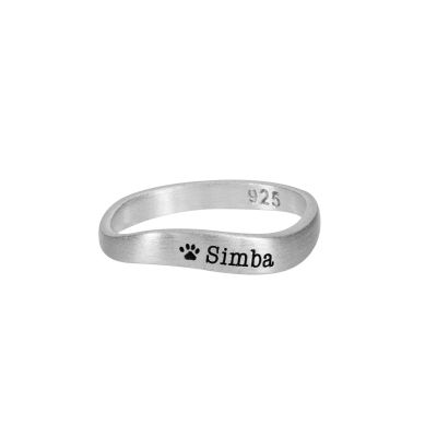 Ocean Tide Pet Name Ring [Sterling Silver]