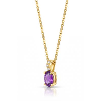 Aurelia Birthstone Necklace with Diamonds [14 Karat Gold]