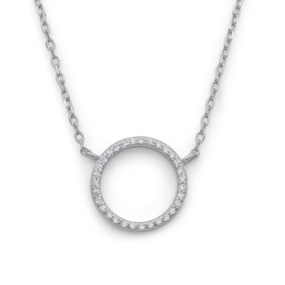 Pavé Circle Necklace [Sterling Silver]