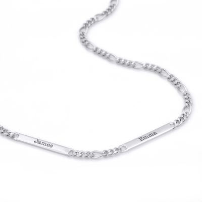 Figaro Chain Name Necklace [Sterling Silver]