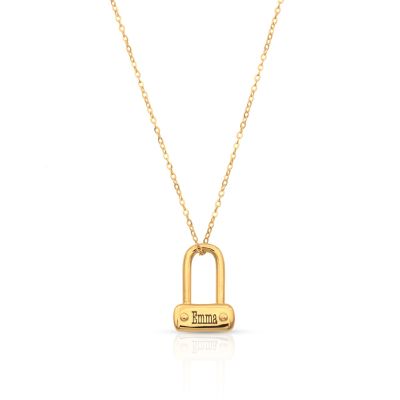 Petite Lock Name Necklace [18K Gold Vermeil]