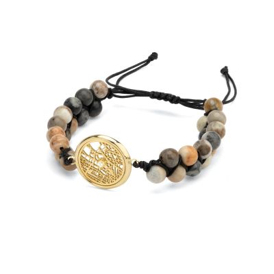 Picasso Jasper Map Men Bracelet [14 Karat Gold]
