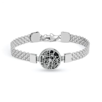 Precious Spot Silhouette Map Bracelet with Milanese Chain [Sterling Silver]
