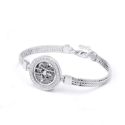 Precious Spot Silhouette Map Bracelet with Diamonds [Sterling Silver]