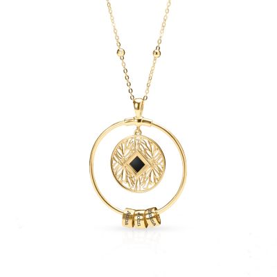 Wortels van Liefde Naam Ketting Met Nano Bijbel [18K Goud Vermeil]