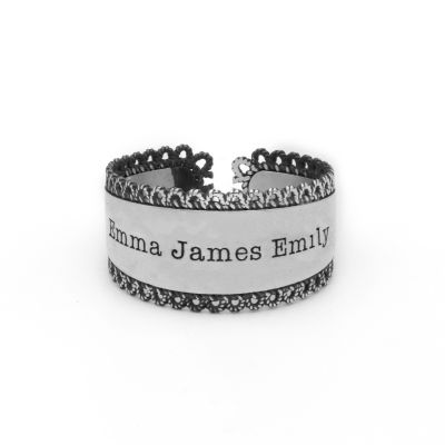 Königskrone Ring mit Gravur [Sterlingsilber]