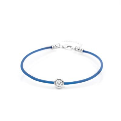 Scarlet Diamond Bracelet - Blue Cord [Sterling Silver]