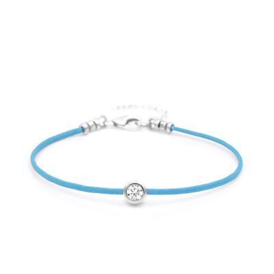Scarlet Diamond Bracelet - Turquoise Cord [Sterling Silver]