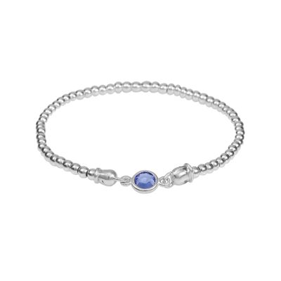 Klassieke Stapelbare Geboortesteen Armband [Sterling Zilver]