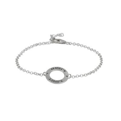 Cherished Spot Coordinates Bracelet [Sterling Silver]