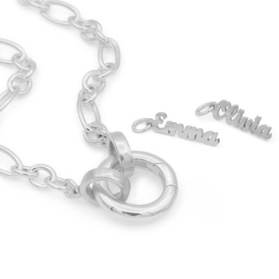 Eternity Circle Link Chain Necklace [Sterling Silver] - with Name Charms