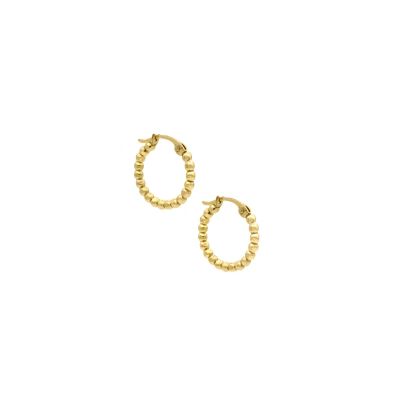 Small Beaded Hoop Earrings [18K Gold Vermeil]