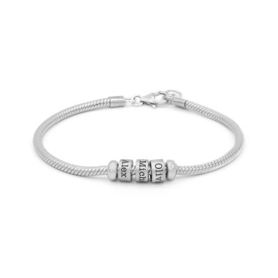 Snake Chain Bracelet with Engraving - Sterling Silver 