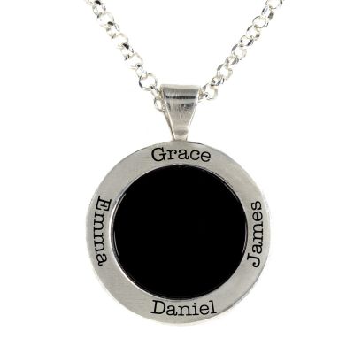 Collar de Ónix con Nombre [Plata de Ley]