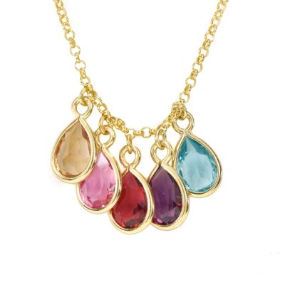 Sonnenregen Geburtsstein-Halskette [750er vergoldet]