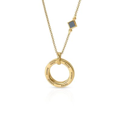 Talisa Circle Engraved Necklace with Nano Bible [18K Gold Vermeil]
