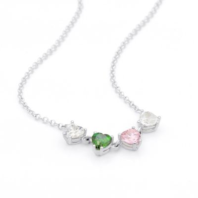 Talisa Hearts Birthstone Necklace [Sterling Silver]