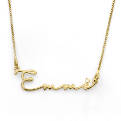 Talisa Italic Name Necklace with Diamond [18K Gold Plated]