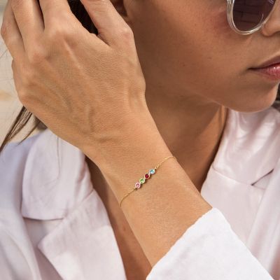 Bracciale con Stelle e Pietra di Nascita di Talisa [Oro Vermeil 18kt]