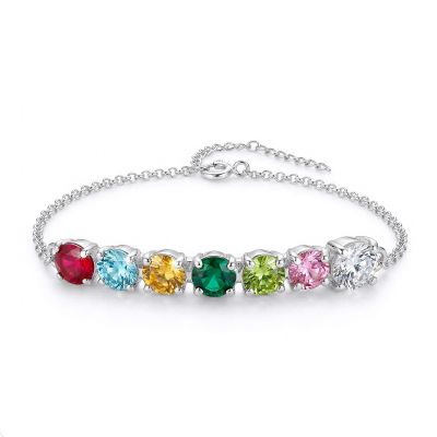 Talisa Stars Birthstone Bracelet with 1 ct Diamond [Sterling Silver]