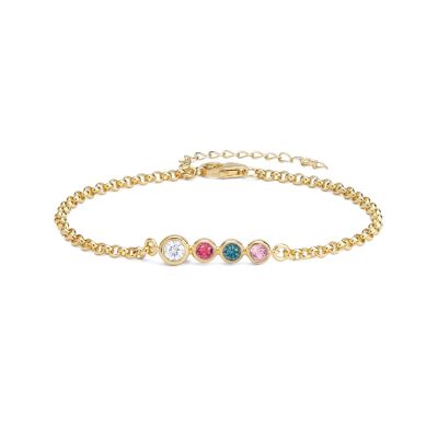 Talisa Stars Birthstone Bracelet with 0.20 ct Diamond [14 Karat Gold]
