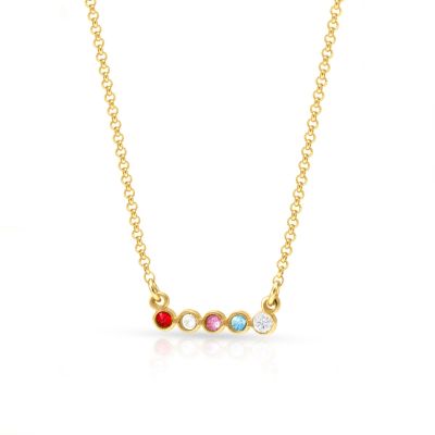 Talisa Stars Birthstone Necklace with Diamond [Gold Plated]