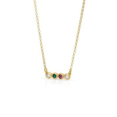 Talisa Stars Birthstone Necklace With 2 Diamond Circles [18K Gold Vermeil]