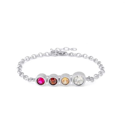 Talisa Stars Birthstone Bracelet with 1 ct Diamond [Sterling Silver]