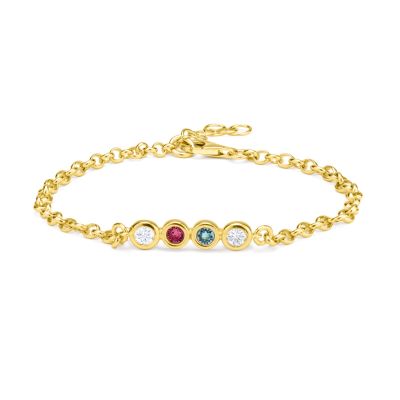 Talisa Stars Birthstone Bracelet With 2 Diamond Circles [18K Gold Vermeil]