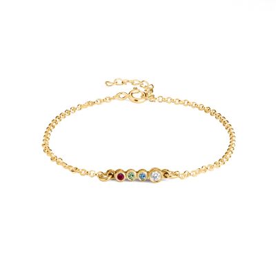 Talisa Stars Birthstone Bracelet with Diamond [14 Karat Gold]