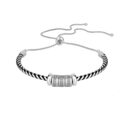 Bracelet Prénom Liés Ensemble [Style Celtique - Argent Noir]