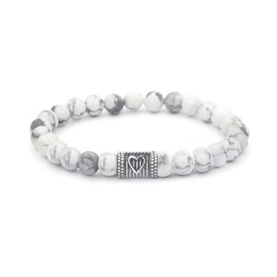 Ties of Heart Women Bracelet With Howlite Stones [Sterling Silver]