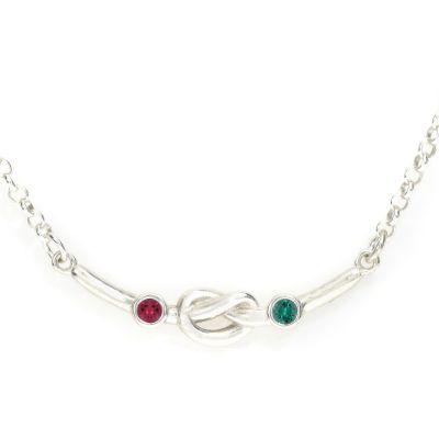 Bindungen der Liebe Geburtsstein Kette [Sterlingsilber]