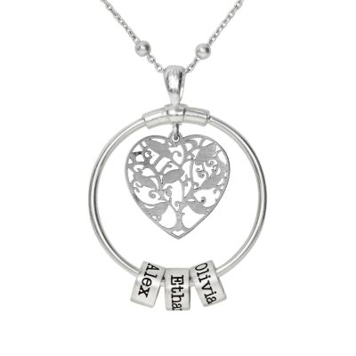 Collar con Nombre Amuletos de Mi Corazón [Plata de Ley]