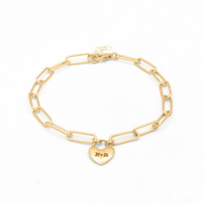 Ties of the Heart Initials Paperclip Bracelet [18K Gold Vermeil]