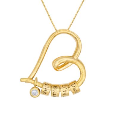 Ties of the Heart Name Necklace with a Diamond [18K Gold Vermeil]