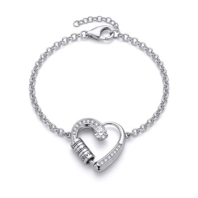 Ties of the Heart Name Bracelet with Diamonds [Sterling Silver]