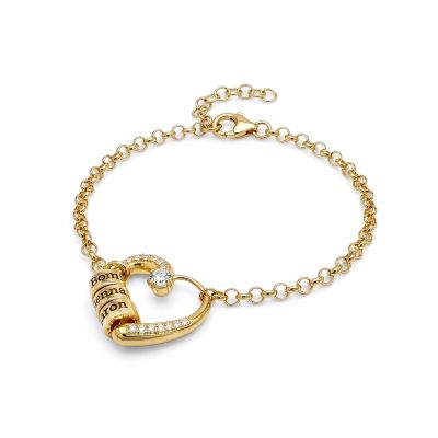 Ties of the Heart Name Bracelet with Diamonds [18K Gold Vermeil]