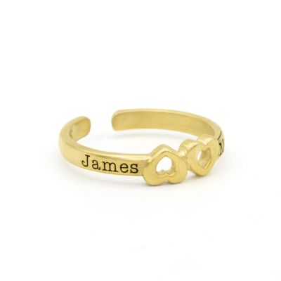 Enchanted Heart Name Ring - 2 Names [18K Gold Plated]